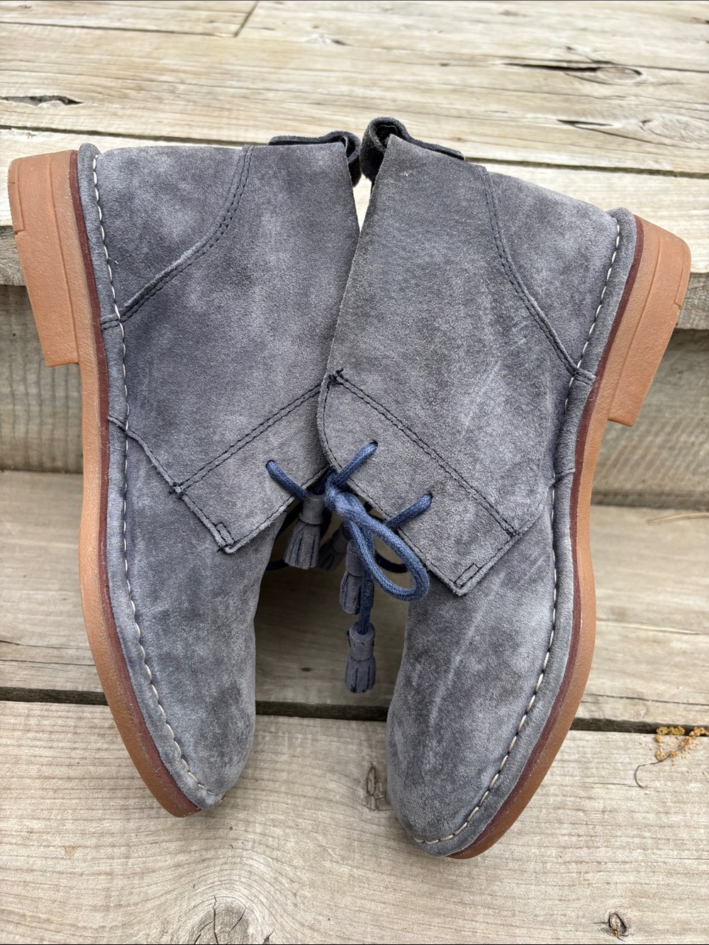 Hush Puppies Cyra Catelyn Smoke Gray Suede Lace Up Ankle Boots 6.5 - Picture 8 of 11